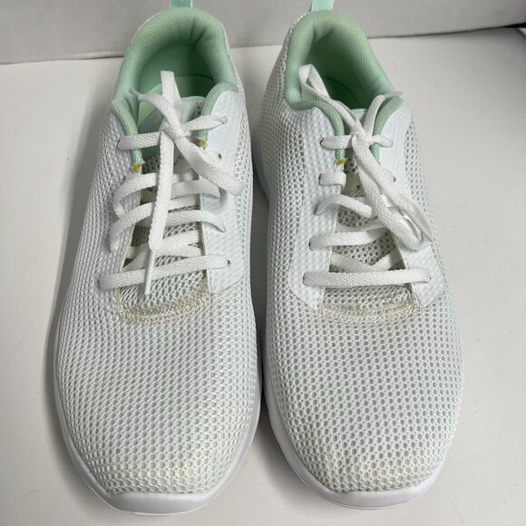 Skechers womens go walk joy 15641 sneaker size 9 white and geen mint - Picture 2 of 9